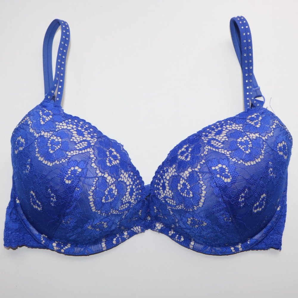 Blue Lacey Bra